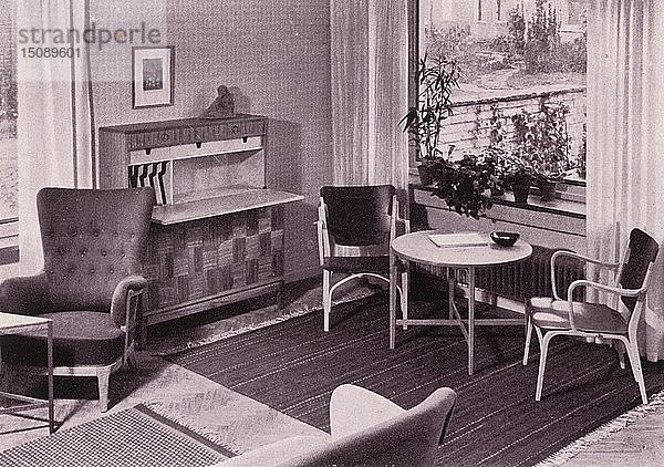 Wohnzimmermöbel von Carl-Axel Acking  hergestellt von A.B. Svenska Mobelfabrikerna   1949. Schöpfer: Unbekannt.
