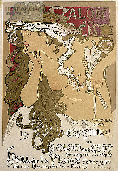 Plakat für die XX. Ausstellung im Salon des Cent  Paris  Frankreich  1896. Künstler: Alphonse Mucha