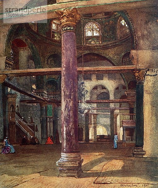 Das Innere der Moschee von El Aksa von Südosten aus gesehen   1902. Schöpfer: John Fulleylove.