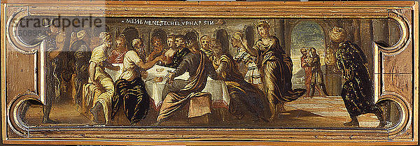 Das Fest des Belsazar. Schöpfer: Tintoretto  Jacopo (1518-1594).