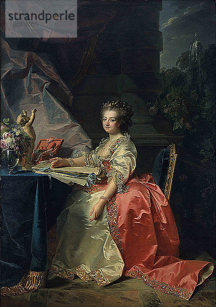Porträt von Marie Louise von Savoyen (1749-1792)  Prinzessin von Lamballe  1780. Schöpfer: Mosnier  Jean Laurent (1743/44-1808).
