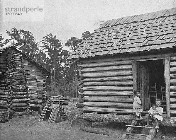 Neger-Blockhütten   Thomasville  Georgia  USA  um 1900. Schöpfer: Unbekannt.