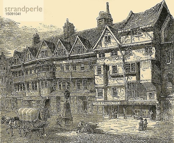 Alte Häuser in Holborn in der Nähe der Middle Row   um 1872. Schöpfer: Unbekannt.
