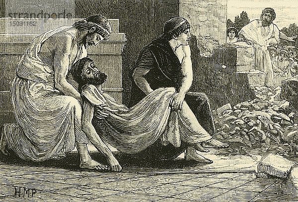 Tod des Pausanias   1890. Schöpfer: Unbekannt.