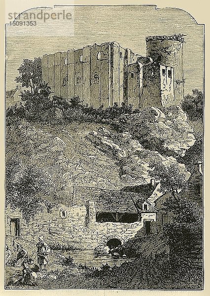 Das Schloss von Falaise und der Brunnen von Arlette   1890. Schöpfer: Unbekannt.