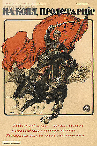Zum Pferd  Proletarier! (Plakat)  1918. Künstler: Apsit  Alexander Petrowitsch (1880-1944)