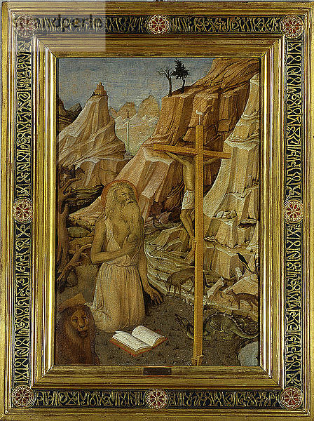 Der büßende heilige Hieronymus in der Wüste  1450. Schöpfer: Bellini  Jacopo (ca. 1400-c. 1470).