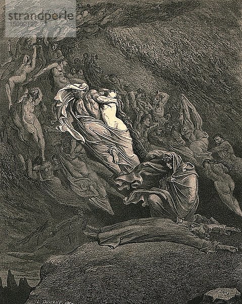 Durch Mitleid ohnmächtig geworden  schien ich dem Tod nicht mehr fern zu sein  um 1890. Schöpfer: Gustave Doré.
