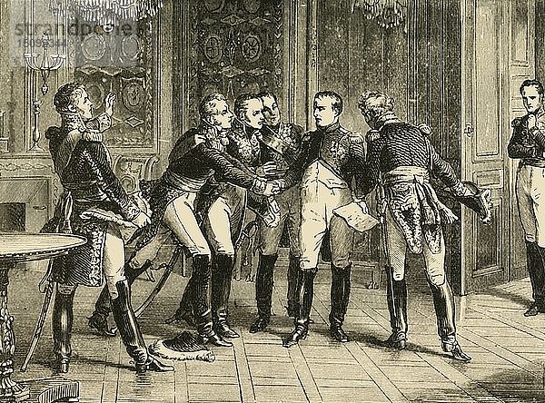 Abdankung von Napoleon Bonaparte   (1815)  1890. Schöpfer: Unbekannt.