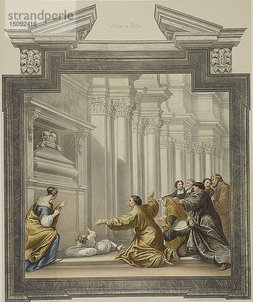 Die Auferstehung der Ursula. Wandgemälde von Michelangelo Palloni in der Kapelle des Heiligen Kasimir von