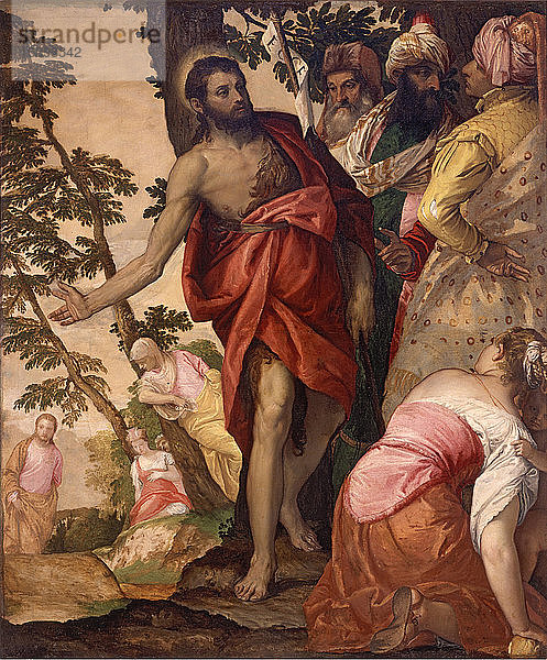 Der heilige Johannes der Täufer predigt  ca. 1562. Schöpfer: Veronese  Paolo (1528-1588).