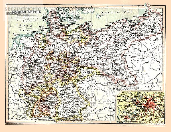 Karte des Deutschen Reiches  1902. Schöpfer: Unbekannt.