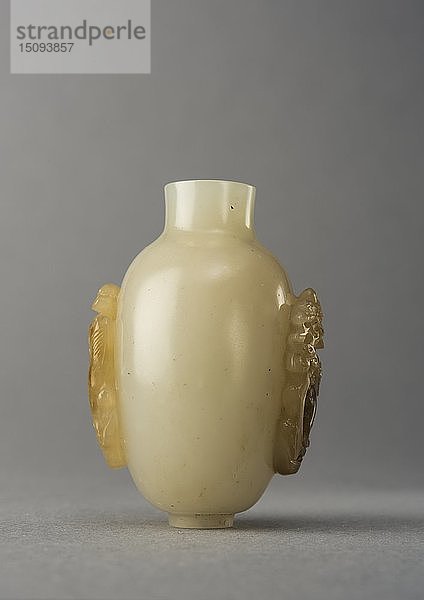 Schnupftabakflasche aus Jade mit erhabener Tierdarstellung  China  Qing-Dynastie  1644-1911. Schöpfer: Unbekannt.