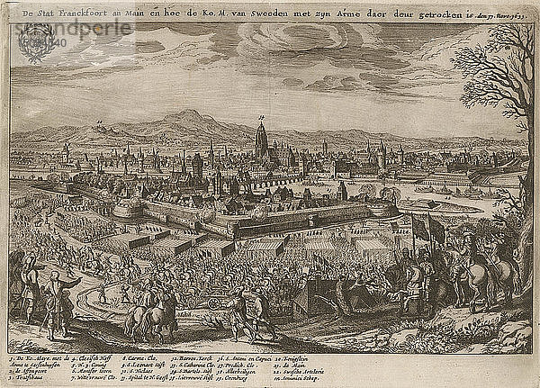 Kontrafaktur von Frankfurt am Main mit Durchzug der Schweden unter Gustav Adolf am 17. November 163