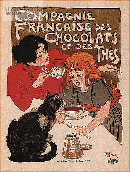 Compagnie Française des Chocolate et des Thés (Plakat)  1895. Künstler: Steinlen  Théophile Alexandre (1859-1923)
