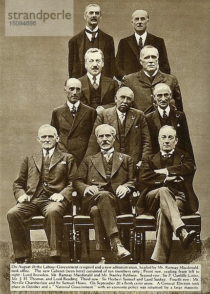 Das Kabinett von Ramsay MacDonald  1931  (1935). Schöpfer: Unbekannt.