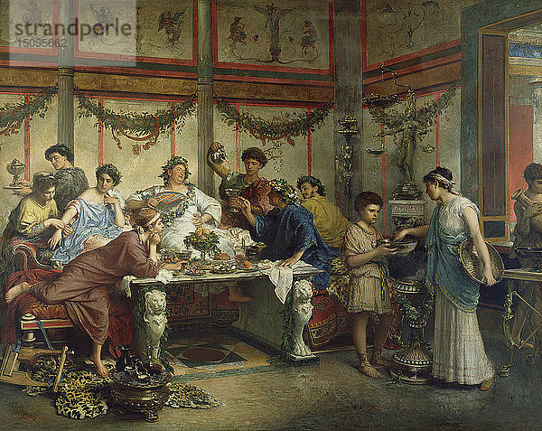 Ein römisches Fest (Saturnalien)  zweite Hälfte des 19. Jahrhunderts. Schöpfer: Bompiani  Roberto (1821-1908).