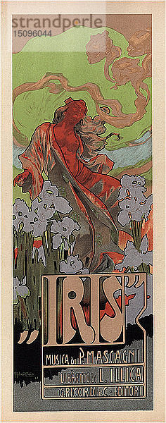 Plakat für die Oper Iris von Pietro Mascagni  1898. Künstler: Hohenstein  Adolfo (1854-1928)