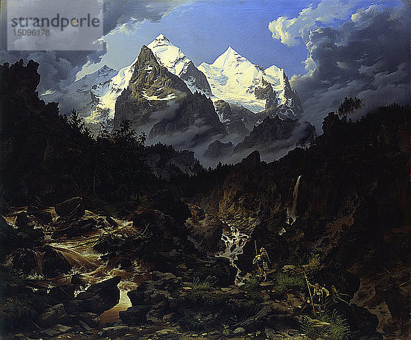 Das Wetterhorn  1830. Schöpfer: Biermann  Karl Eduard (1803-1892).