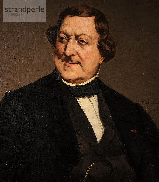 Porträt des Komponisten Gioachino Antonio Rossini (1792-1868)  1874. Schöpfer: D'Ancona  Vito (1825-1884).