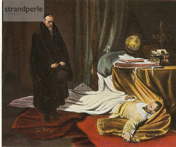 Seni mit dem Leichnam Wallensteins  26. Februar 1634  (1936). Schöpfer: Unbekannt.