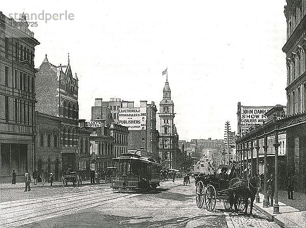 Bourke Street  Blick nach Osten  Melbourne  Australien  1895. Schöpfer: York & Sohn.