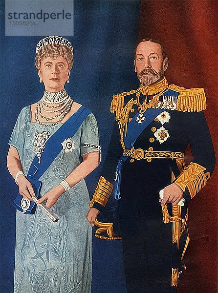 Ihre Majestäten König Georg V. und Königin Mary anlässlich ihres silbernen Thronjubiläums im Jahr 1935   1951. Schöpfer: Unbekannt.