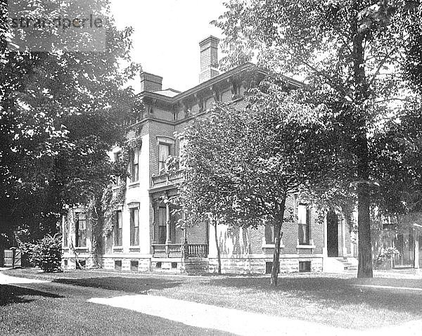 Wohnhaus des ehemaligen Präsidenten Harrison  Indianapolis  Indiana  USA  um 1900. Schöpfer: Unbekannt.
