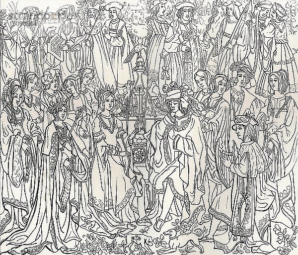 Heirat von König Ludwig XII. von Frankreich und Mary Tudor  16. Jahrhundert  (1849). Schöpfer: Bisson & Cottard.
