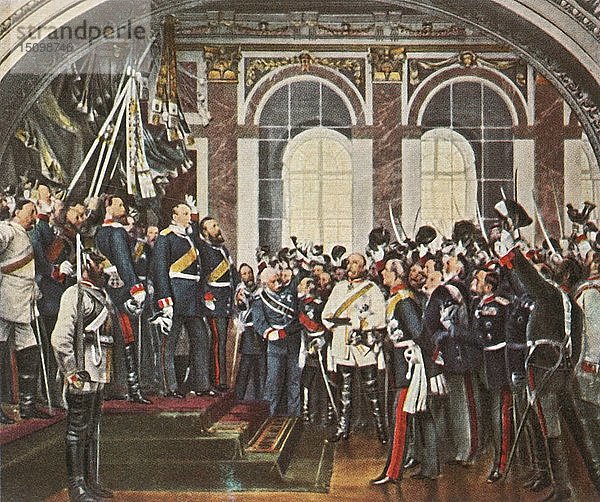 Die Proklamation des Deutschen Reiches in Versailles  18. Januar 1871  (1936). Schöpfer: Unbekannt.