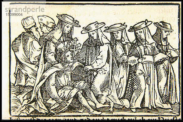 Päpstin Johanna  um 1545. Schöpfer: Burgkmair  Hans  der Ältere (1473-1531).