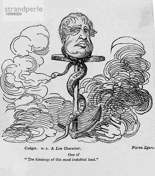 Satirische Karikatur des Prinzregenten  um 1820. Schöpfer: Unbekannt.