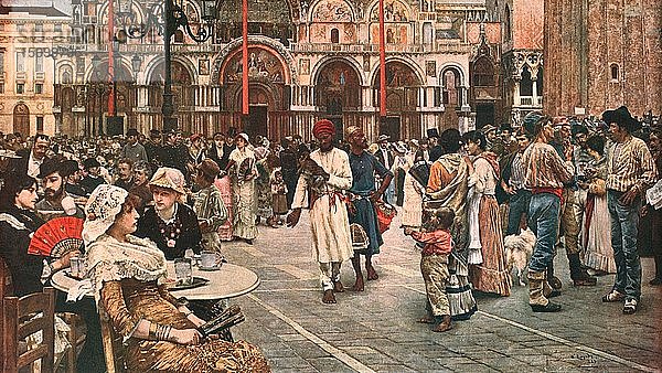 Markusplatz  Venedig   1883  (um 1902). Schöpfer: Unbekannt.