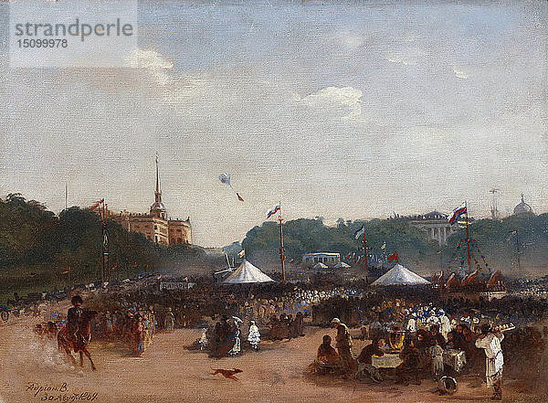Die Balagans auf dem Marsfeld in Sankt Petersburg  1869.