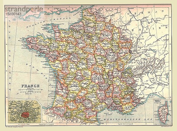 Karte von Frankreich  1902. Schöpfer: Unbekannt.