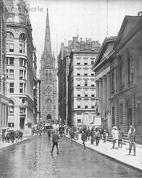 Wall Street  New York  USA  um 1900. Schöpfer: Unbekannt.