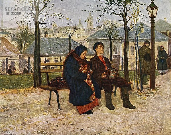 Auf dem Boulevard   1886-1887  (1965). Schöpfer: Vladimir Makovsky.