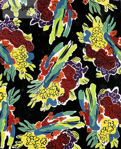 Dekorative Komposition  einzelne Blumen   1900-1949. Künstlerin: Alexandra Exter