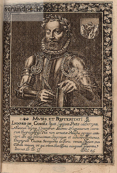 Porträt des Dichters Luís Vaz de Camões (ca. 1524-1580)  1624. Schöpfer: Faria  Manuel Severim de (1583-1655).