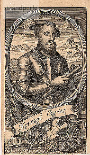 Porträt von Hernán Cortés (1485-1547)  1741. Schöpfer: Anonym.