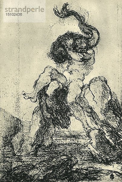 Ein Meeresgott mit einem Delphin   1652-1653  (1943). Schöpfer: Gian Lorenzo Bernini.