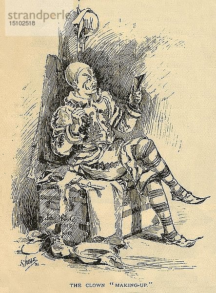 Der Clown beim Schminken   1882. Schöpfer: Unbekannt.