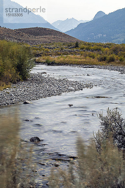 Fluss an den Bergen in Sun Valley  Idaho  USA