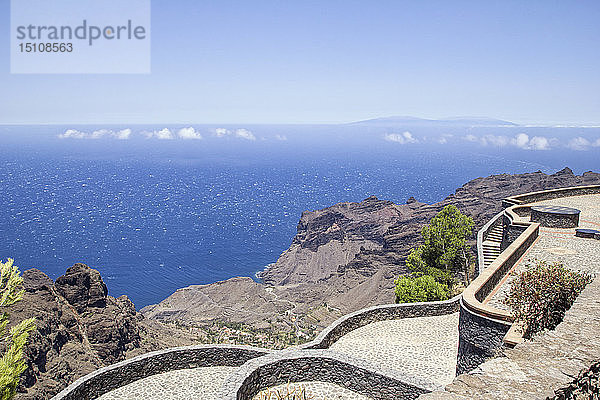 Spanien  Kanarische Inseln  La Gomera  Arure  Blick vom Beobachtungspunkt Mirador Ermita del Santo