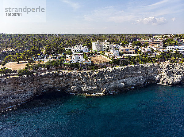 Spanien  Balearen  Mallorca  Llucmajor  Luftaufnahme der Bucht