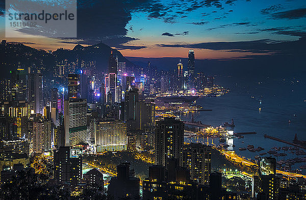 Zentrale Skyline von Hongkong  Hongkong  China