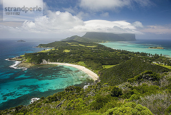Blick vom Malabar Hilll über Lord Howe Island  New South Wales  Australien