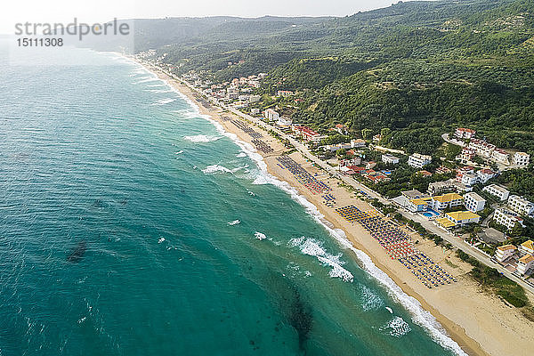 Griechenland  Preveza  Luftaufnahme des Strandes von Vrachos