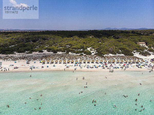 Spanien  Balearen  Mallorca  Sa Rapita  Ses Covetes  Luftaufnahme von Playa es Trenc