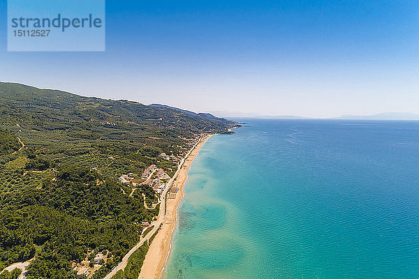 Griechenland  Preveza  Luftaufnahme des Strandes von Vrachos